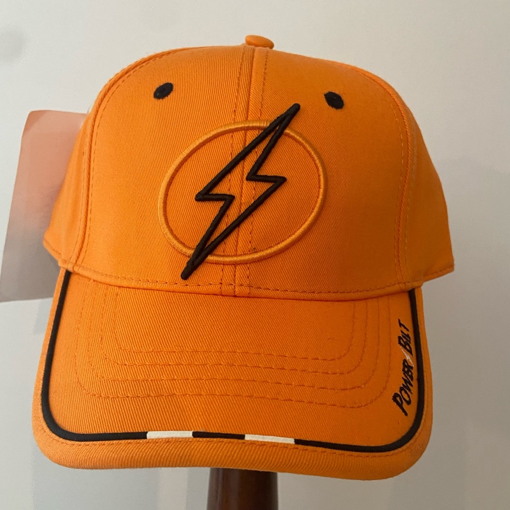 PowerBuilt Cap, OS, Orange, Black, White w/ Lightning Bolt Graphics NWT